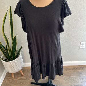 Cotton beach cover up or casual dress. Flutter sleeves Size L